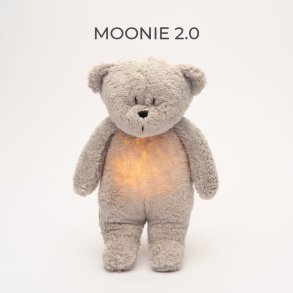 Moonie 2.0 - Krammedyr med melodi og lys - organisk grey bear