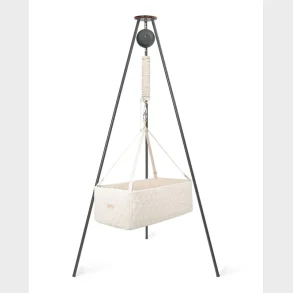 Moonboon Bundle - Vugge Nature, Vuggemotor Grey Connect Premium og Stativ Grey