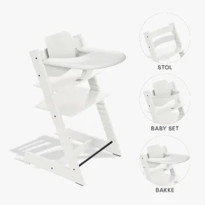 Tripp Trapp� H�jstol Hvid+ Babyset Hvid + Bakke Hvid