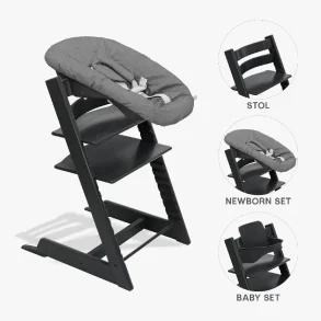 Tripp Trapp� H�jstol Black + Babyset Black+ Newborn Set Antracite