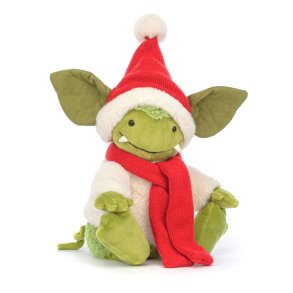 Jellycat - Grizzo Gremlin med nissehue - 27 cm