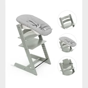 Tripp Trapp� H�jstol Glacier Green + Babyset Glacier Green + Newborn Set Grey