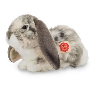 Teddy Hermann - Liggende Kanin Gr/Hvid - 30 cm