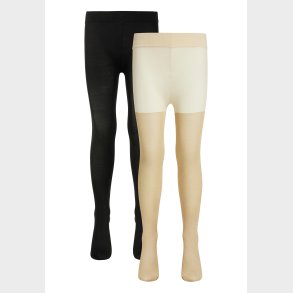 The New - 2-Pak Tights Glitter/Solid - Gold Glitter