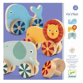 Djeco - Dyr p hjul - skrueleg 