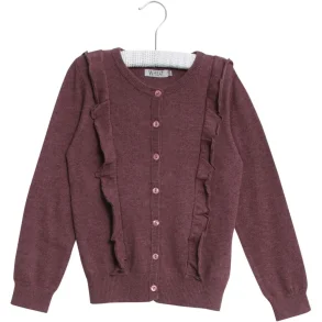 Wheat - Cardigan Ingrid Eggplant Uld/Bomuld