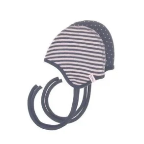 Lana Organic - Vendbar bomuldshue - rosa/mrkegr stribet