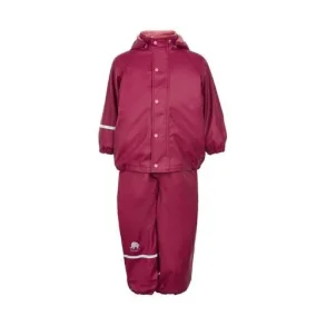 Celavi 2-delt regntj m/fleece - Beet Red