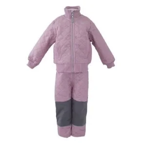 Mikkline termotj 2-delt - Lys rosa med foer