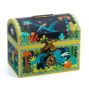 Djeco - Sparebsse - Kiste med dinosaurer og ls