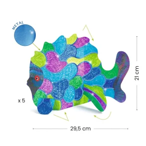Djeco - Kreativ med papir - 3 store fisk
