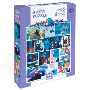 Djeco - Story puzzle - Sknheden og udyret - 100 brikker