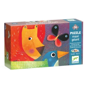 Djeco - Gulvpuslespil – Dyreparade - 36 brikker