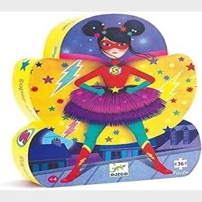 Djeco - Silhuetpuslespil - Super Star - 36 brikker
