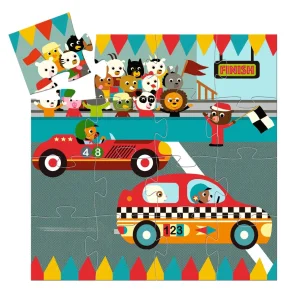 Djeco - Silhuetpuslespil - Racerbilen - 16 brikker