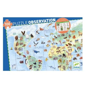Djeco - Observations puslespil, Verdens Dyr 100 brikker 
