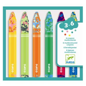 Djeco - Fedtfarver - 6 multi farver