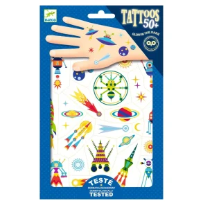 Djeco - Tattoos - Space selvlysende