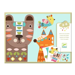 Djeco - Kreativ med papir - lav 3 kmpe dyr