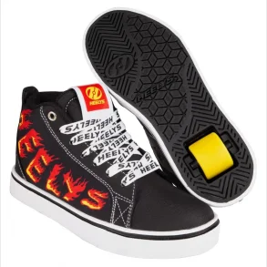 Heelys Rullesko - Black/White/Red/Yellow Flame - 1 hjul