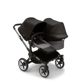 Bugaboo Donkey5 Duo - Graphite Stel - Grey Melange Bund - Midnight Black Kaleche 