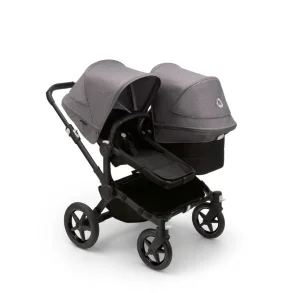 Bugaboo Donkey5 Duo - Midnight Black Stel - Midnight Black Bund - Grey Melange Kaleche 