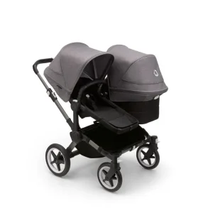 Bugaboo Donkey5 Duo - Graphite Stel - Midnight Black Bund - Grey Melange Kaleche 