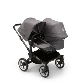 Bugaboo Donkey5 Duo - Graphite Stel - Grey Melange Bund - Grey Melange Kaleche 