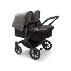 Bugaboo Donkey5 Twin - Midnight Black Stel - Midnight Black Bund - Grey Melange Kaleche 
