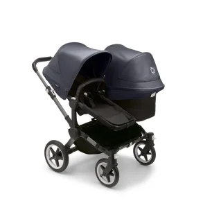 Bugaboo Donkey5 Duo - Graphite Stel - Midnight Black Bund - Stormy Blue Kaleche 
