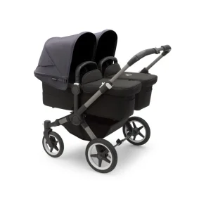 Bugaboo Donkey5 Twin - Graphite Stel - Midnight Black Bund - Stormy Blue Kaleche 