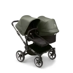 Bugaboo Donkey5 Duo - Graphite Stel - Midnight Black Bund - Forest Green Kaleche 