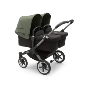 Bugaboo Donkey5 Twin - Graphite Stel - Midnight Black Bund - Forest Green Kaleche 