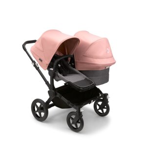 Bugaboo Donkey5 Duo - Midnight Black Stel - Grey Melange Bund - Morning Pink Kaleche 