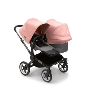 Bugaboo Donkey5 Duo - Graphite Stel - Grey Melange Bund - Morning Pink Kaleche 