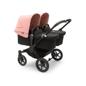 Bugaboo Donkey5 Twin - Midnight Black Stel - Midnight Black Bund - Morning Pink Kaleche 