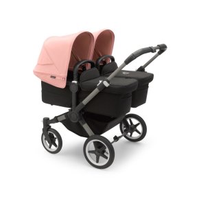 Bugaboo Donkey5 Twin - Graphite Stel - Midnight Black Bund - Morning Pink Kaleche 