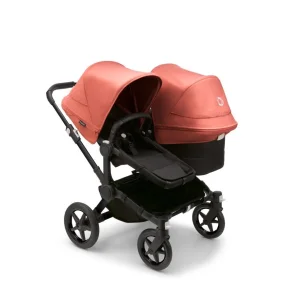 Bugaboo Donkey5 Duo - Midnight Black Stel - Midnight Black Bund - Sunrise Red Kaleche 