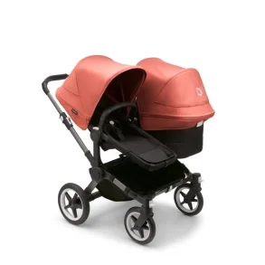 Bugaboo Donkey5 Duo - Graphite Stel - Midnight Black Bund - Sunrise Red Kaleche 