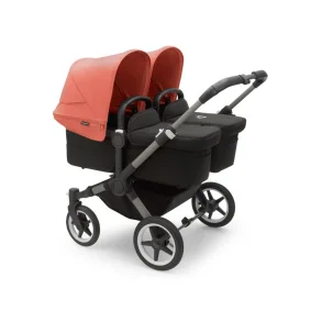 Bugaboo Donkey5 Twin - Graphite Stel - Midnight Black Bund - Sunrise Red Kaleche 