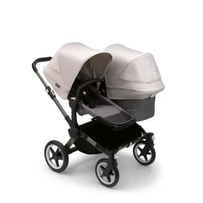 Bugaboo Donkey5 Duo - Graphite Stel - Grey Melange Bund - Misty White Kaleche 