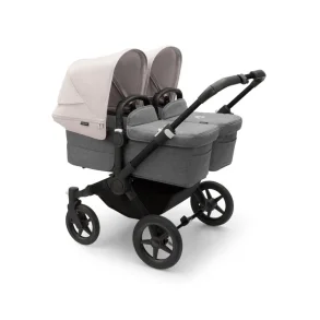Bugaboo Donkey5 Twin - Midnight Black Stel - Grey Melange Bund - Misty White Kaleche 