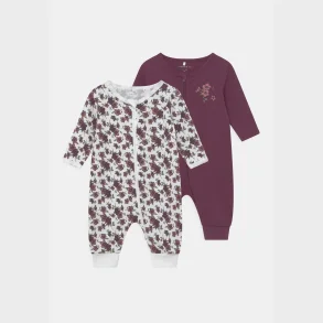 Name It - Natdragt 2-pak Zip - 100% ko-bomuld - Prune Purple