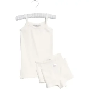 Wheat Pige Undertjsst 3 dele i kologisk bomuld Hvid